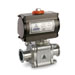Ball Valves with Double Acting Actuators  ,3 pc,DA-955TC, Hygienic Ball Valves with Double Acting Actuators  , 3 Piece, Tube Bore , Tri-Clamp